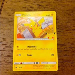 Pikachu 25th anniversary McDonald’s Pokémon card